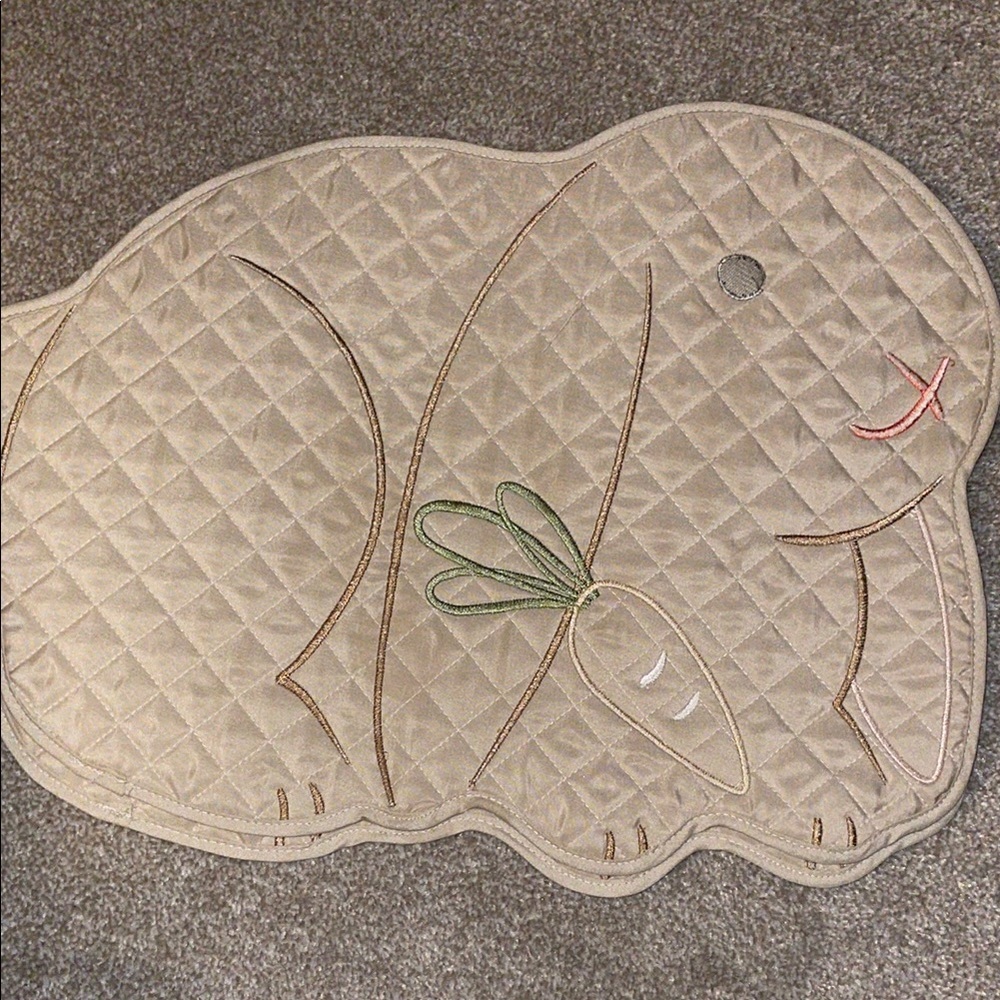 Quilted Bunny Placemat with Carrot Design - Picture 2 of 2